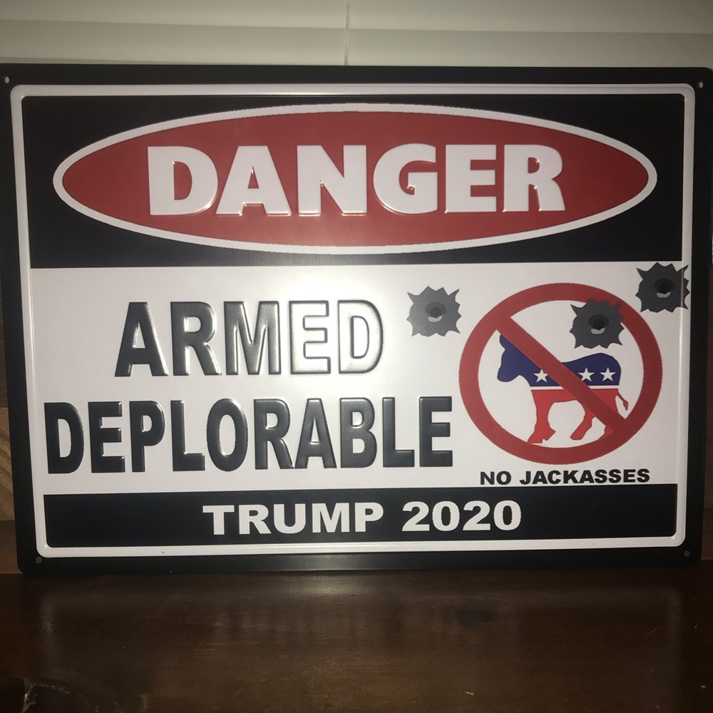 Metal Trump sign !!Danger!! Wall